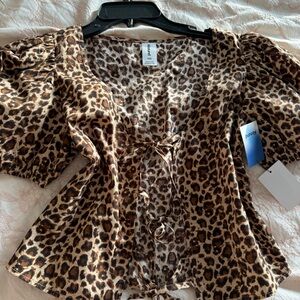 Abound Brown Leopard Print Top